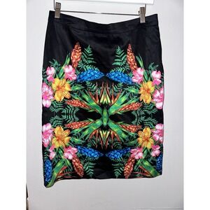 Linea Domani Skirt Womens 8 Pencil Tropical Floral Cruise Resort Wear Office‎